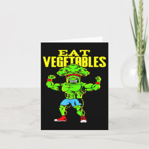Tarjeta Comer vegetales Funny Broccoli Fitness Fortaleza
