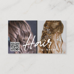 Tarjeta comercial de código QR para el cabello ele