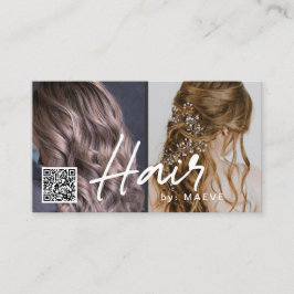 Tarjeta comercial de código QR para el cabello ele