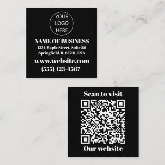 Tarjeta comercial de códigos QR y logotipo