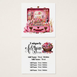 Tarjeta comercial de costura cuadrada o envolvente