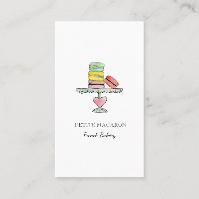 Tarjeta comercial de panadería de Macarons de colo (Anverso)