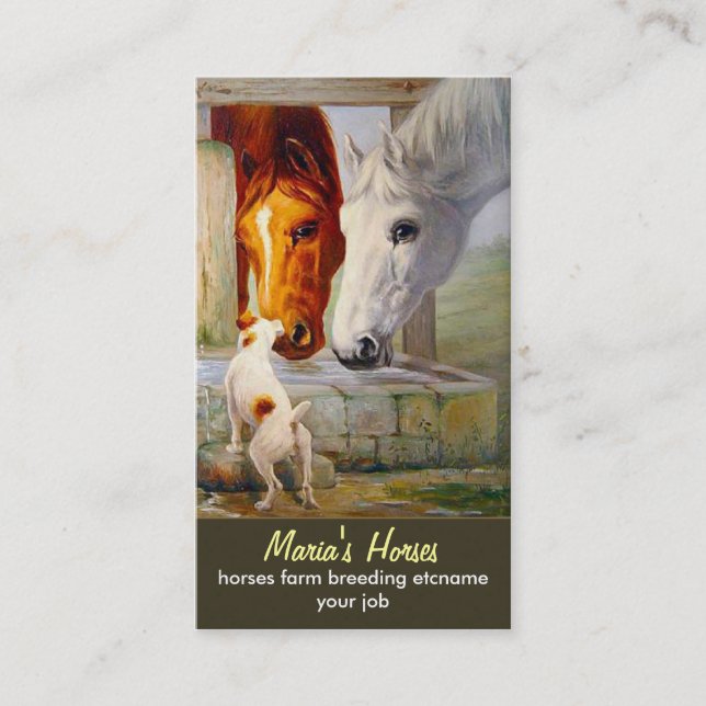 tarjeta comercial para caballos y perros (Anverso)