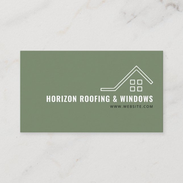 Tarjeta comercial Roofing & Windows Company (Anverso)