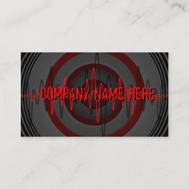 Tarjeta comercial Sound Red Dark 'Nombre de la com (Anverso)