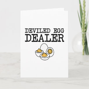 Tarjeta Comerciante de huevos endiablados divertido día de
