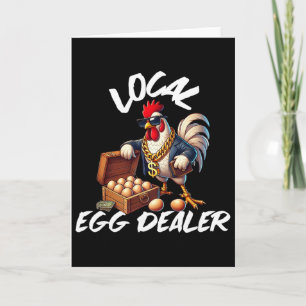 Tarjeta Comerciante de huevos local retro gallina divertid