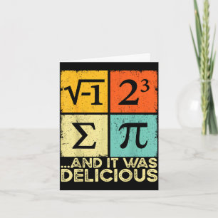 Tarjeta Comí pastel y fue divertido día de broma matemátic