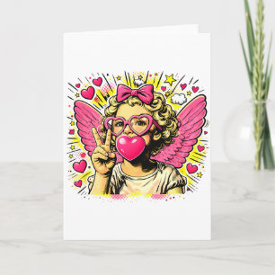 Tarjeta Cómic de Cupido Corazón Ángel Amor Fiesta de San V