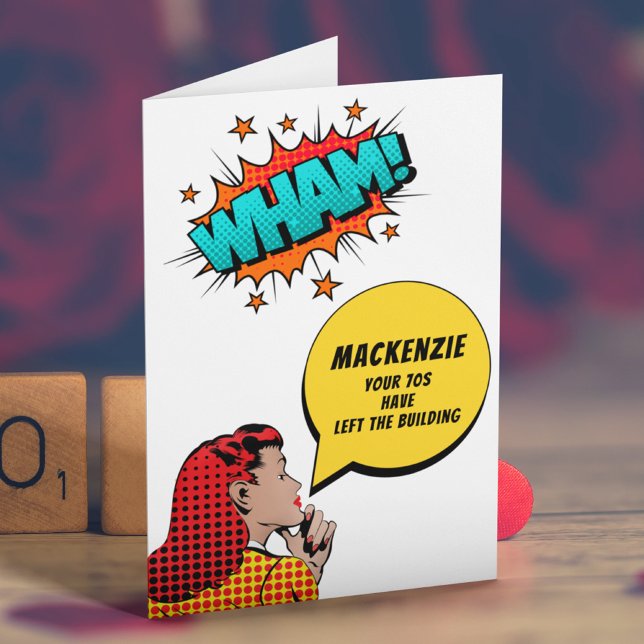 Tarjeta Cómic de Vintage de cumpleaños 80 personalizado (Subido por el creador)