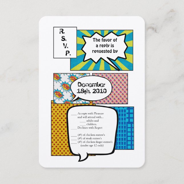 Tarjeta Comic Strip Book Pop Art Coul 3.5x5 R.S.V. (Anverso)