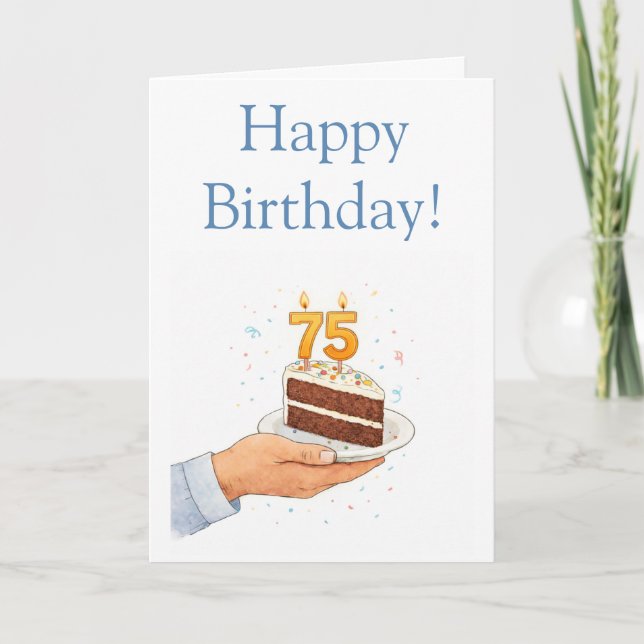 Tarjeta Cómico 75 cumpleaños (Anverso)