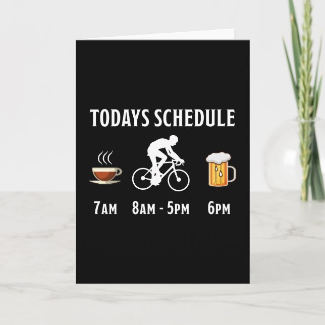 Tarjeta Cómico Coffee Cycling Beer Gift (Anverso)