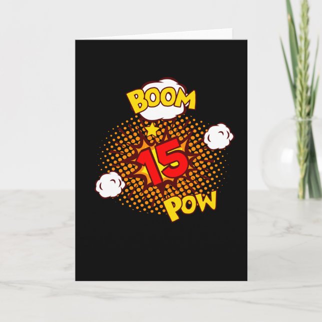 Tarjeta CÓMICO CUMPLEAÑOS 15 15º cumpleaños Cómic de 15 añ (Anverso)