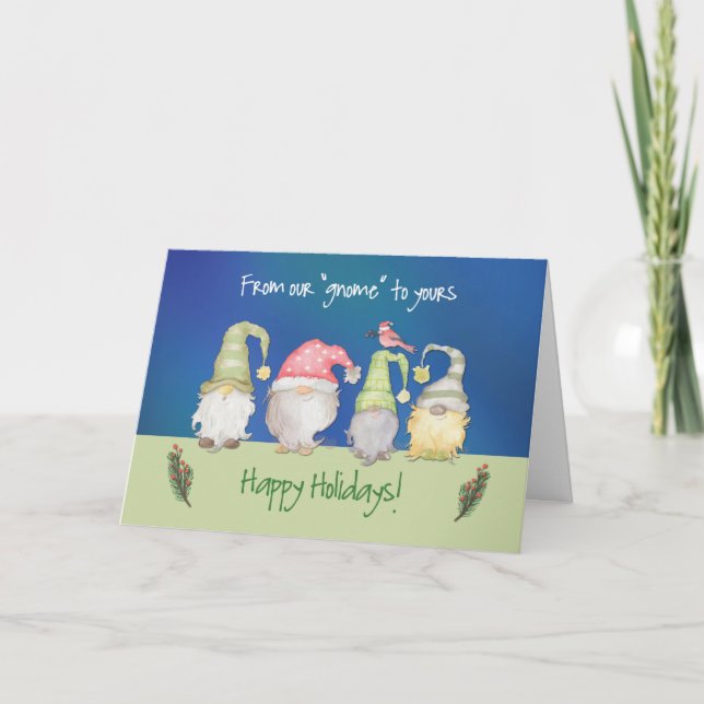 Tarjeta Cómico de nuestro hogar para sus vacaciones (Anverso)