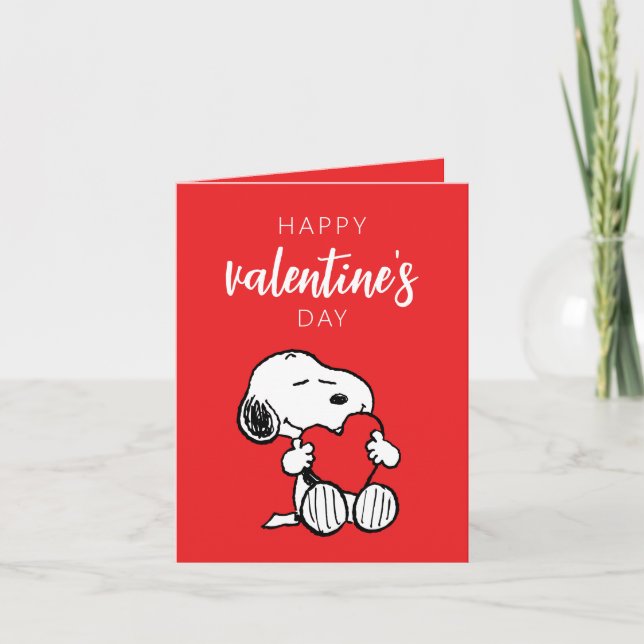 Tarjeta Cómics de Peanuts | Abrazo de corazón de Snoopy (Anverso)