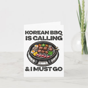 Tarjeta Comida coreana de barbacoa con barbacoa y bbq dive