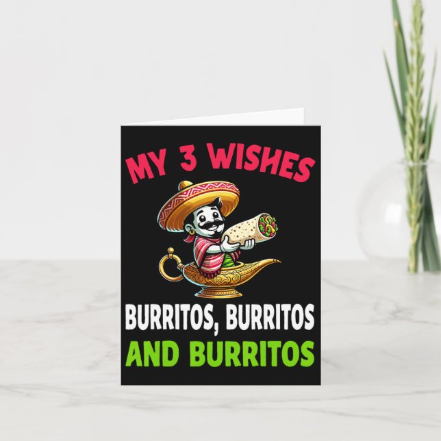 Tarjeta Comida Mexicana Burrito Divertido Cinco De Mayo (Anverso)
