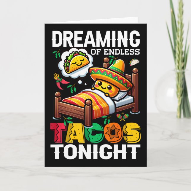 Tarjeta Comida Mexicana Divertida Cinco De Mayo  (Anverso)