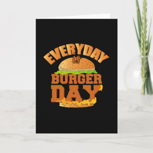 Tarjeta Comida rápida hamburguesa queso divertida come com