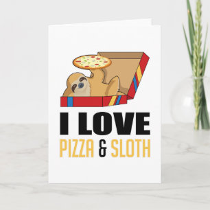Tarjeta Comida rápida hamburguesa Sloth Funny Pizza Comer 