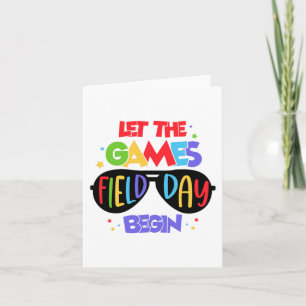 Tarjeta Comience El Día De Campo De Juegos Último Día De E