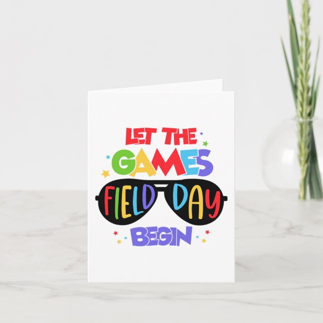 Tarjeta Comience El Día De Campo De Juegos Último Día De E (Anverso)