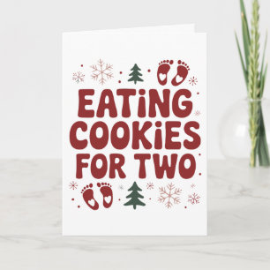 Tarjeta Comiendo galletas para dos mamá embarazada de Navi