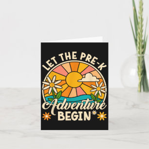 Tarjeta Comienza La Aventura De Pre-k Retro Primer Día De