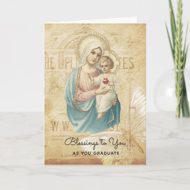 Tarjeta Comienzo bendecido de la graduación de Jesús del (Anverso)