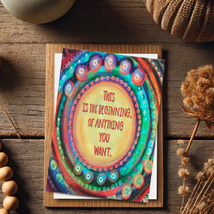 Tarjeta Comienzo de todo lo que quieras colorido moderno