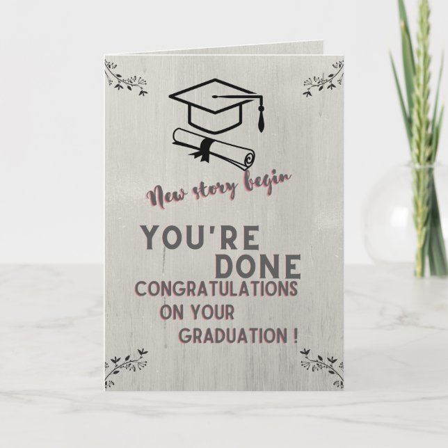Tarjeta Comienzo del nuevo artículo,Tarjeta de graduación (Anverso)