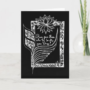 Tarjeta comillas inspiradoras rojas