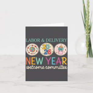 Tarjeta Comité de bienvenida de Labor y parto año nuevo 20