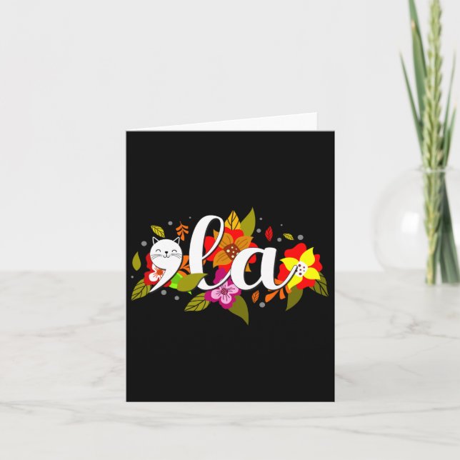 Tarjeta Comma de gato retro La floral Kamala Harris presid (Anverso)