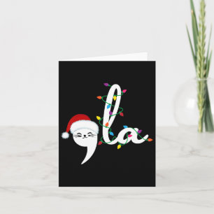 Tarjeta Comma La 2024 Navidades divertidos Cat Lady Cat Xm