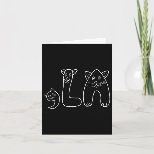 Tarjeta Comma La Funny Kamala Retro Cat (Anverso)
