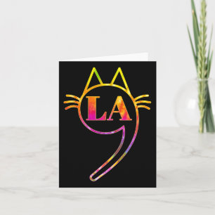 Tarjeta Comma La Kamala Cat Tie Dye Retro Harris 2024 Muje