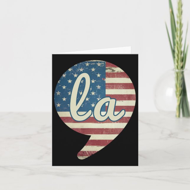 Tarjeta Comma La Kamala Harris Bandera Americana Comma + L (Anverso)