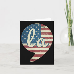 Tarjeta Comma La Kamala Harris Bandera Americana Comma + L