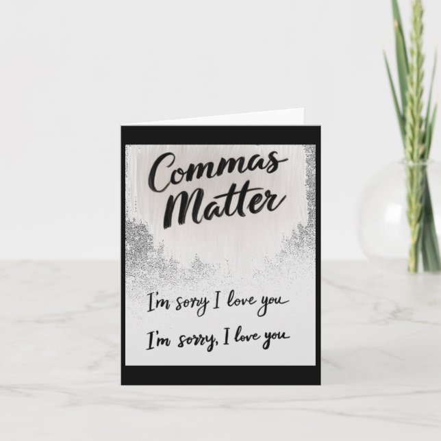 Tarjeta Commas Lo siento, te amo Vs. Lo siento (Anverso)