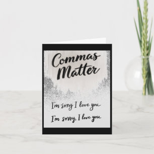 Tarjeta Commas Lo siento, te amo Vs. Lo siento