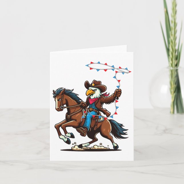 Tarjeta Cómnibus Cowboy Caballo de Águila Calva (Anverso)