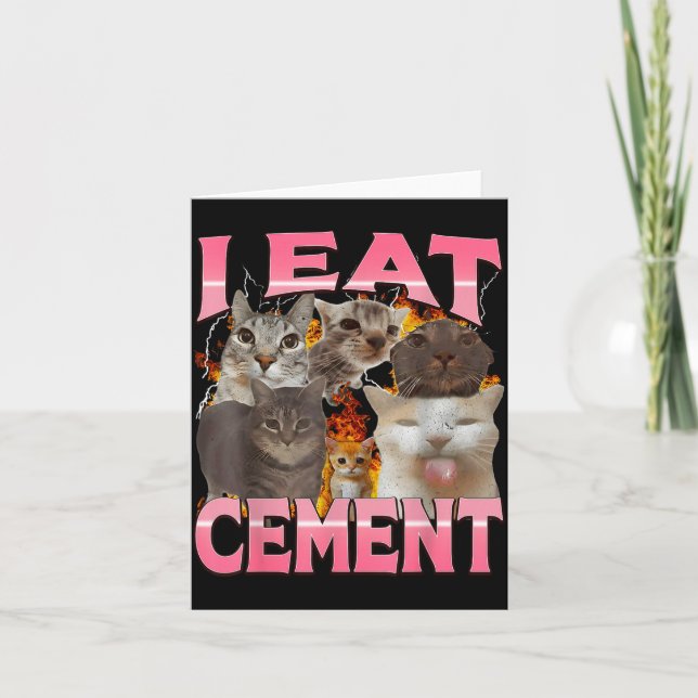 Tarjeta Como Cemento Gato Divertido Meme Memes de Internet (Anverso)