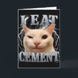 Tarjeta Como Cemento Gato Tonto Meme Divertido Hombres Muj<br><div class="desc">Como Cemento Gato Tonto Meme Divertido Hombres Mujeres Niños Gráfico</div>