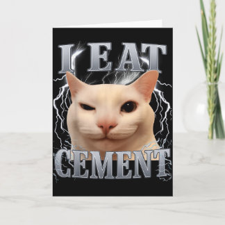 Tarjeta Como Cemento Gato Tonto Meme Divertido Hombres Muj