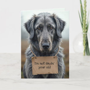 Tarjeta Cómo conseguir un perro gris viejo con Rótulo de c