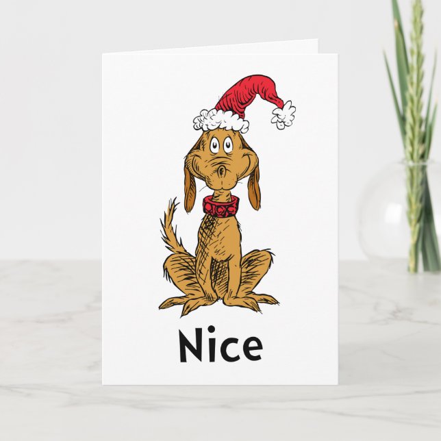 Tarjeta Cómo el Grinch robó la Navidad | Max es agradable (Anverso)