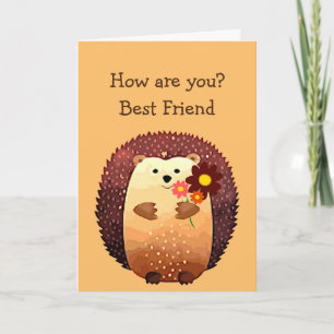 Tarjeta ¿Cómo eres el mejor amigo Hedgehog Hug, Hedgehug?