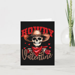 Tarjeta Cómo estás esqueleto de vaquero sombrero rosa occi